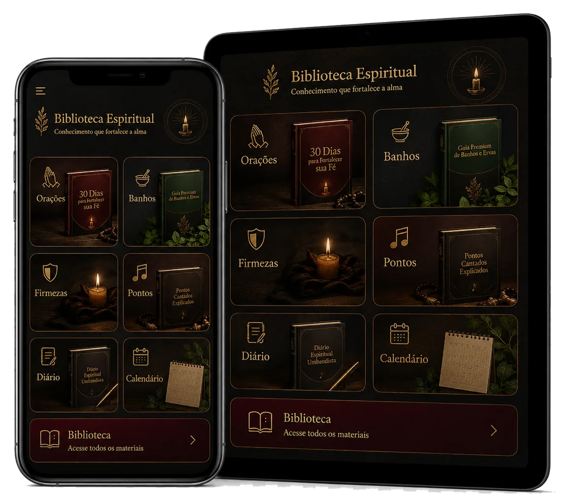 Biblioteca Premium organizada no celular e tablet